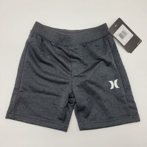 Hurley Shorts Black Heather Pull On Solar French Terry Quick Dry Boys Sz 3T NEW